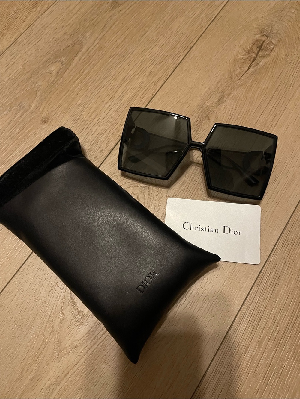 Dior Black Oversized Geometric Square Sunglasses